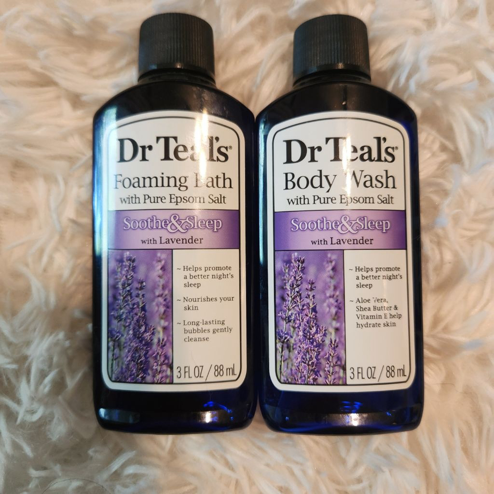 Dr Teals Lot of 4 Foaming Bath w Pure Epsom Salt & 1 Moisturizing Bath Body Oil - Picture 2 of 8